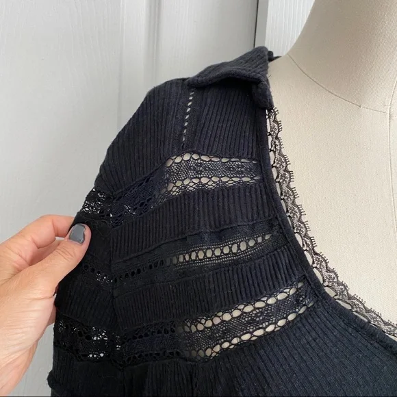 Free People Set to Stun Lace Flowy Boho Top - Picture 5 of 14